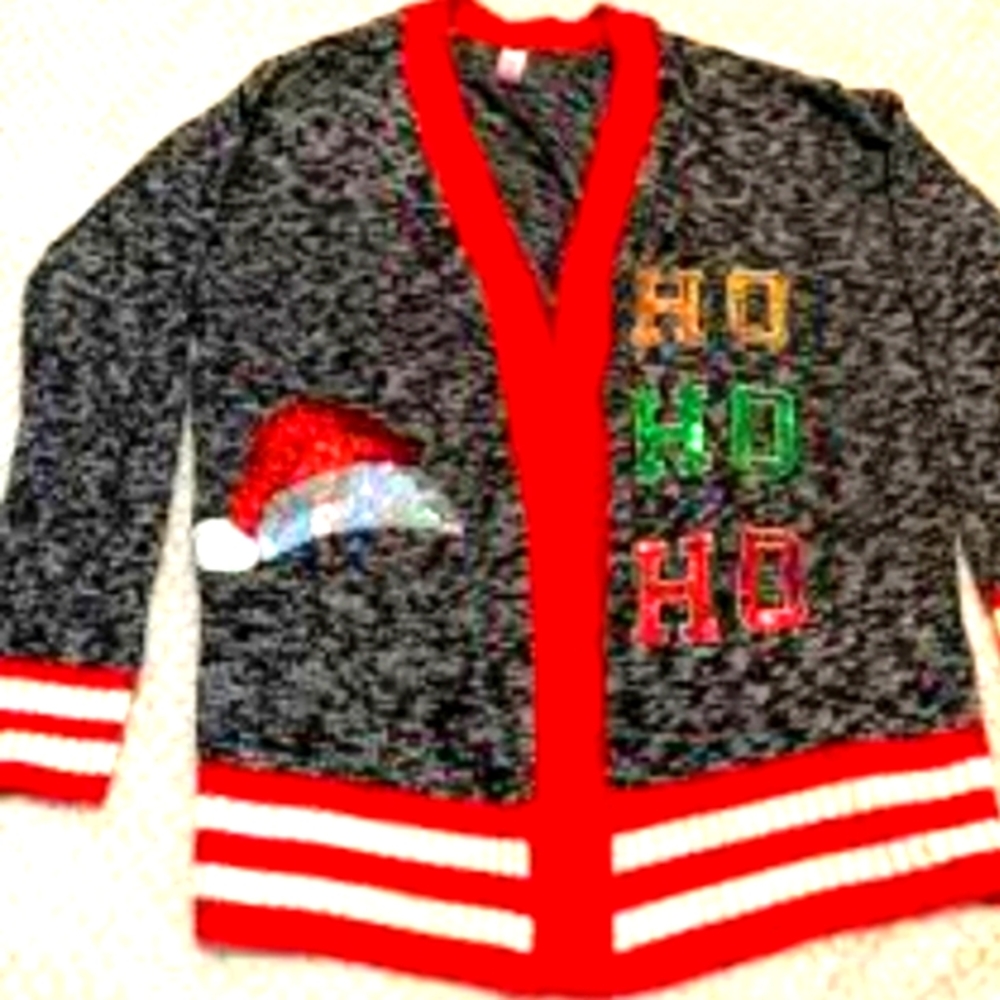 no boundaries women’s Christmas Cardigan Sweater Size M  (7-9)